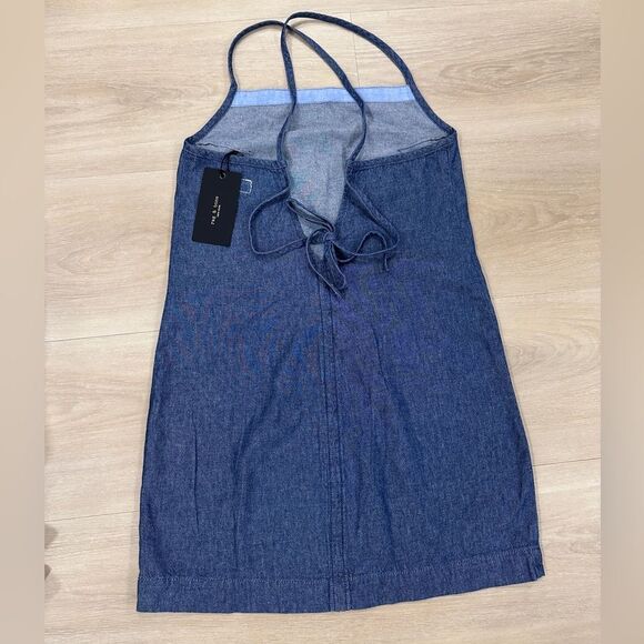 Rag & Bone Denim Tie Back Cotton Dress, NWT - Picture 6 of 6